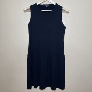 Eileen Fisher Dress Womens SP Black Sleeveless Crew Neck Knee Length Casual